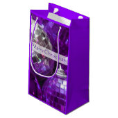 Paarse Baubles Merry-kersttas, klein Klein Cadeauzakje (Achterkant Gekanteld)