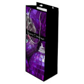 Paarse Baubles Merry kersttaszak zwart Wijn Cadeautas (Voorkant Gekanteld)