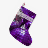 Paarse Baubles Text stocking Kleine Kerstsok (Voorkant (Hangend))