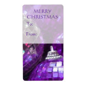 Paarse Baubles 'To...From' cadeauportret label (Voorkant)