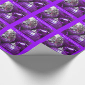 Paarse Baubles Vrolijk kerstinpakpapier Cadeaupapier (Hoek)