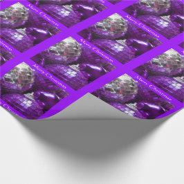 Paarse Baubles Vrolijk kerstinpakpapier Cadeaupapier