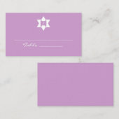 Paarse BBT Mitzvah Place Cards Plaatskaartje (Voorkant / Achterkant)