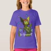 Paarse Be Yourself leuk T-shirt (Voorkant)