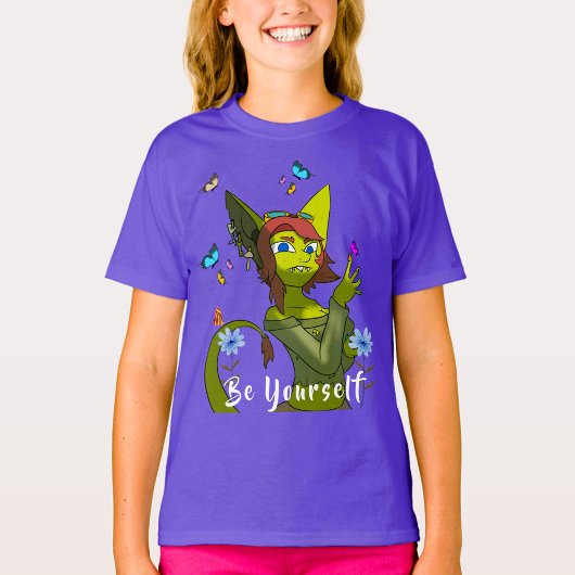 Paarse Be Yourself leuk T-shirt