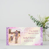 Paarse Beach Weddenschap Save the Date Photo Card (Staand voorkant)