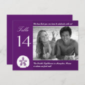 Paarse Beach Weddenschap Tafelkaarten Briefkaart (Voorkant / Achterkant)