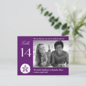 Paarse Beach Weddenschap Tafelkaarten Briefkaart (Staand voorkant)