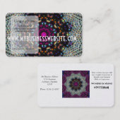 Paarse Bead Kaleidoscoop Visitekaartje (Voorkant / Achterkant)