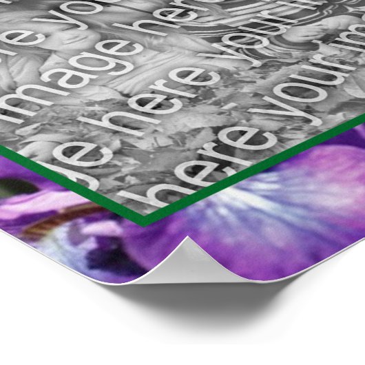 Paarse Bearded Iris Flowers Lijst Uw foto toevoege Poster (Hoek)