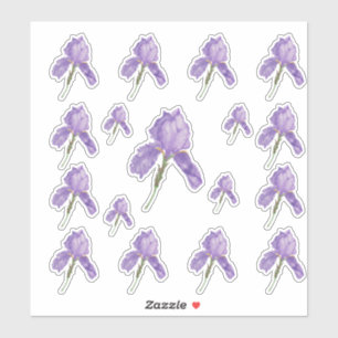 Paarse Bearded Iris in verschillende maten Sticker