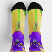Paarse Bearded Iris Schilderij - Originele Bloemku Sokken (Top)