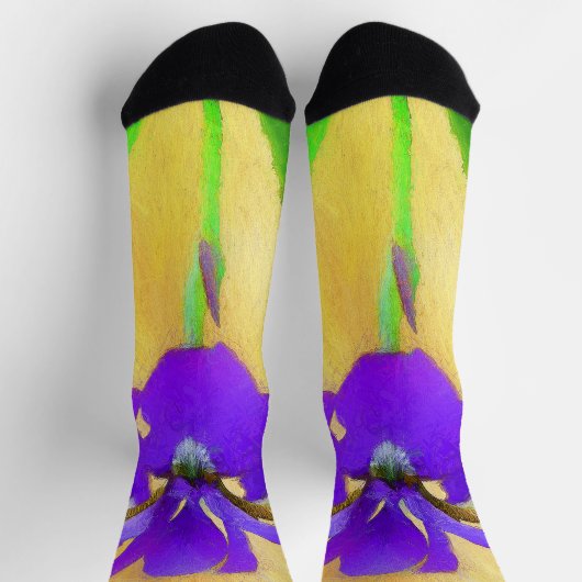 Paarse Bearded Iris Schilderij - Originele Bloemku Sokken (Top)