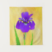 Paarse Bearded Iris Schilderij - Originele Bloemku Wandkleed (Voorkant)
