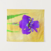Paarse Bearded Iris Schilderij - Originele Bloemku Wandkleed (Voorkant (horizontaal))