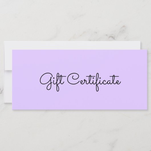 Paarse Beauty Eenvoudig Zakelijk Cadeaubon (Voorkant)