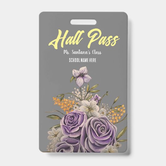 Paarse Beauty Hall Pass Badge (Voorzijde)