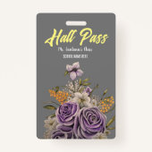 Paarse Beauty Hall Pass Badge (Achterkant)