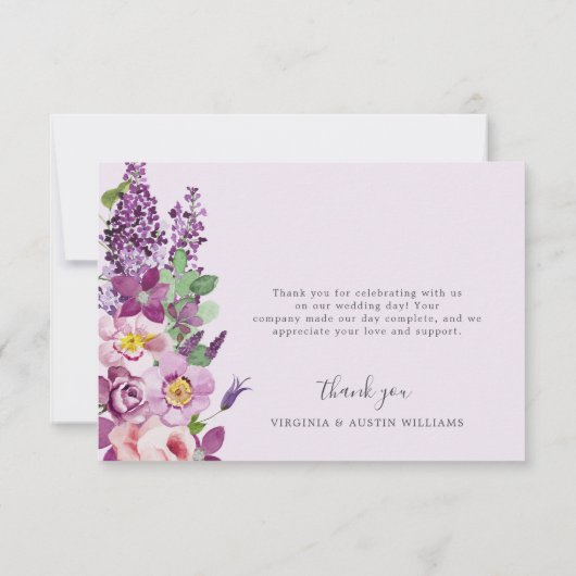 Paarse bedankpas bedankkaart (Achterkant)