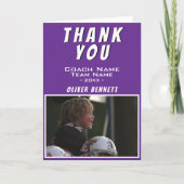 Paarse Bedankt Coach Kaart met Foto (Voorkant)
