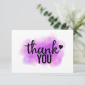 Paarse bedankt kaart (Staand voorkant)