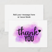 Paarse bedankt kaart (Voorkant / Achterkant)
