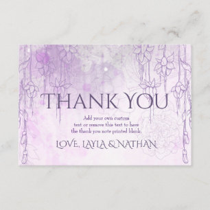 Paarse bedankt kaarten