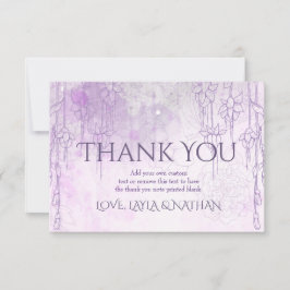 Paarse bedankt kaarten