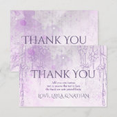 Paarse bedankt kaarten (Voorkant / Achterkant)