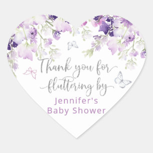 Paarse bedankt voor het fladderen door klassiek hart sticker