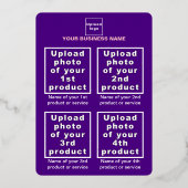 Paarse bedrijfsmerk op Kerstmis Folie Feestdagenkaart (Achterkant)