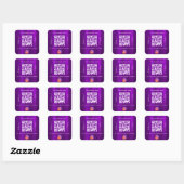 Paarse bedrijfsnaam qr code instagram vierkante sticker (Vel)