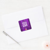 Paarse bedrijfsnaam qr code instagram vierkante sticker (Envelop)