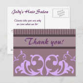 Paarse bedrijven Dank u Briefkaarten (Voorkant / Achterkant)