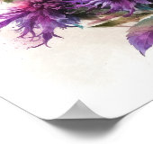 Paarse Bee Balm Bloem Art Print Poster (Hoek)