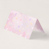 Paarse Beer Meisje's Baby shower Tafelnummer (Achterkant)