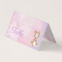 Paarse Beer Meisje's Baby shower Tafelnummer