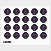 Paarse Beer Ronde Sticker (Vel)