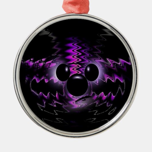 Paarse Beer Versiering Metalen Ornament (Voorkant)