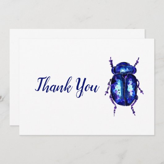 Paarse Beetle Bedankkaart (Voorkant / Achterkant)