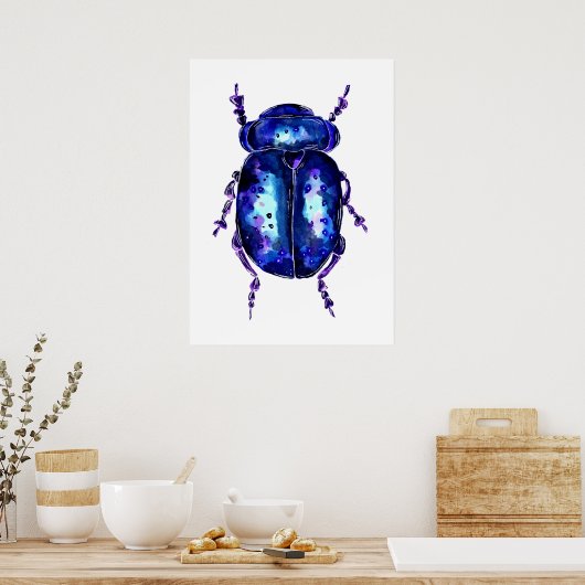 Paarse Beetle Poster (Keuken)