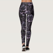 Paarse Begraafplaats Rozen Gotisch Occult Leggings (Achterkant)