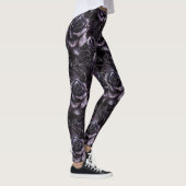 Paarse Begraafplaats Rozen Gotisch Occult Leggings (Rechts)