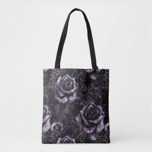 Paarse Begraafplaats Rozen Gotisch Occult Tote Bag (Voorkant)