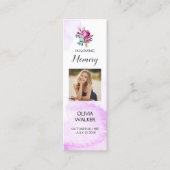 Paarse begrafenis Bladwijzer, begrafenis Keepsake  Mini Visitekaartje (Voorkant)