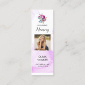 Paarse begrafenis Bladwijzer, begrafenis Keepsake  Mini Visitekaartje (Voorkant)