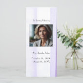 Paarse begrafenis gedenkteken Bladwijzer Kaart (Staand voorkant)