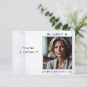 Paarse begrafenismonument van familie bedankkaart (Staand voorkant)