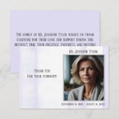 Paarse begrafenismonument van familie bedankkaart (Voorkant / Achterkant)