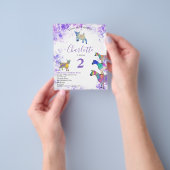 Paarse begroting voor meisjes Goat Birthday Party Flyer (Hand)